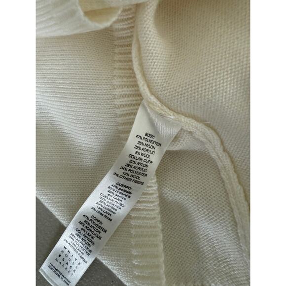 WHBM Cream Ecru Fair Isle Off-the-Shoulder Sweater Wool Blend XS NWT Holiday - Picture 7 of 7